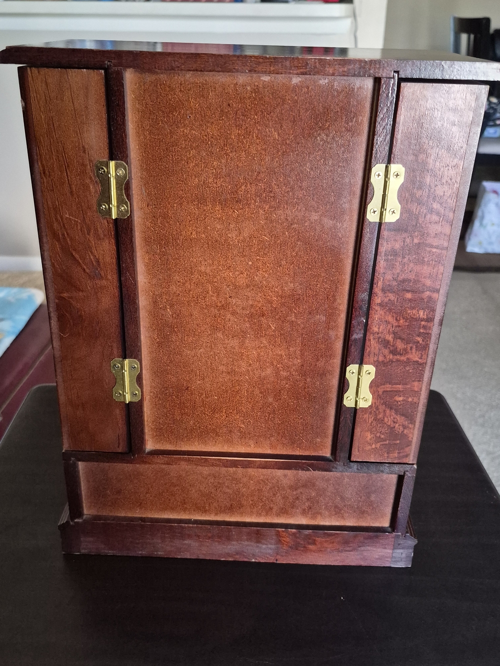 Classic Wooden Jewelry Box Cabinet in Dark Cherry - Picture 3 of 14